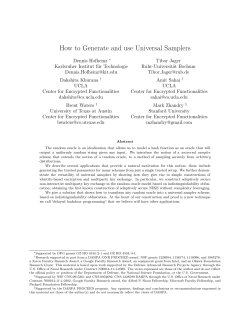 How to Generate and use Universal Samplers