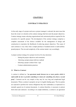 CHAPTER 2 CONTRACT STRATEGY