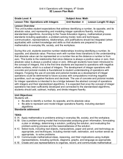 5E Lesson Plan Math