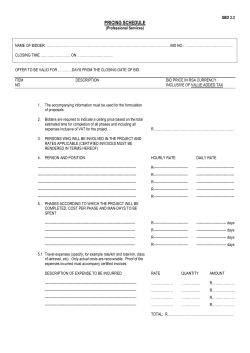 PRICING SCHEDULE [ST 7(3)]