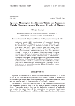 Spectral Meaning of Coefficients Within the Adjacency Matrix