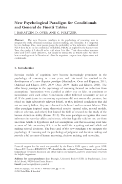 New Psychological Paradigm for Conditionals and General de