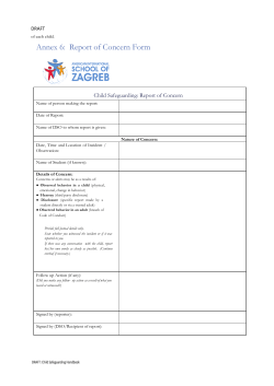 Annex 6: Report of Concern Form