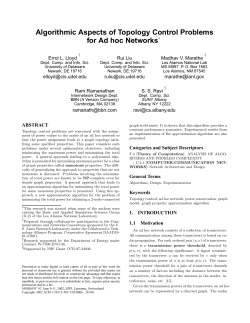 Algorithmic Aspects of Topology Control Problems for Ad hoc