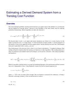 Estimating a Derived Demand System from a Translog Cost Function