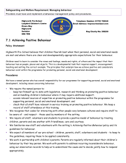 7.1 Achieving Positive Behaviour - Highworth Pre