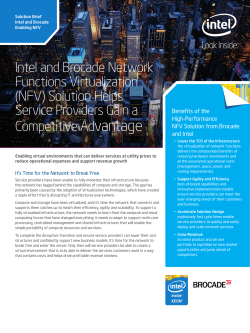 Intel and Brocade Network Functions Virtualization (NFV) Solution