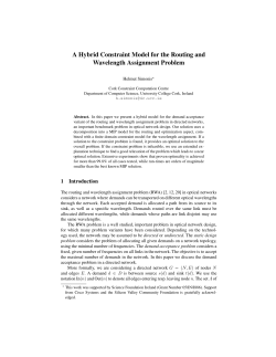 A Hybrid Constraint Model for the Routing and Wavelength