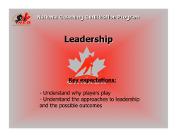 Key expectations: - Understand why players play