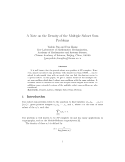 A Note on the Density of the Multiple Subset Sum Problems