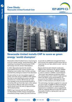 Newcastle United installs CHP to score as green energy `world