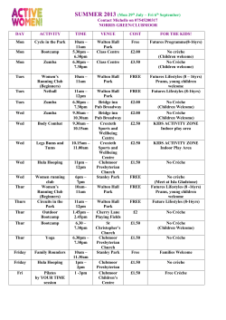 Creche must be booked in advance