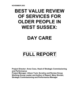 best value review of services for older people in west sussex: day