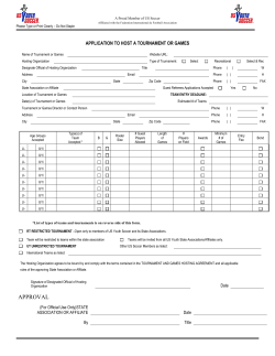 Application to Host a Tournament