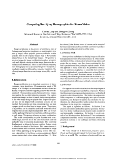 Computing rectifying homographies for stereo vision