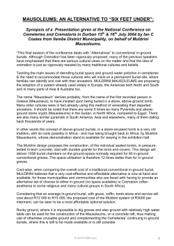 MAUSOLEUMS: AN ALTERNATIVE TO &ldquo;SIX FEET UNDER&rdquo;: