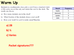 Day 2-Independent vs. Dependent Events