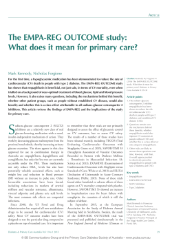 The EMPA-REG OUTCOME study - Primary Care Diabetes Society