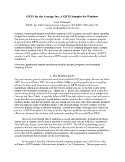 GRTS for the Average Joe: A GRTS Sampler for Windows 1