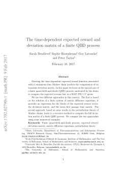 The time-dependent expected reward and deviation matrix of