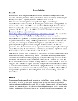 Media School Tenure Guidelines - Indiana University Media School