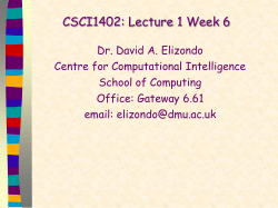 CSCI1402: Lecture 1 Week 6