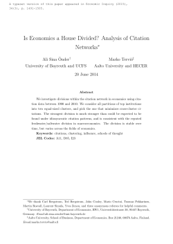 Is Economics a House Divided? Analysis of Citation Networks