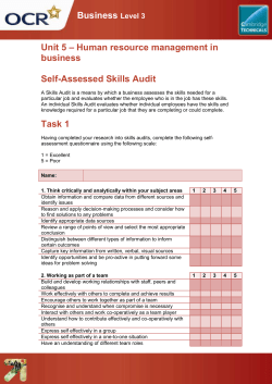 Self assessed skills audit