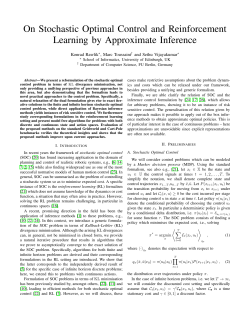 On Stochastic Optimal Control and Reinforcement Learning by