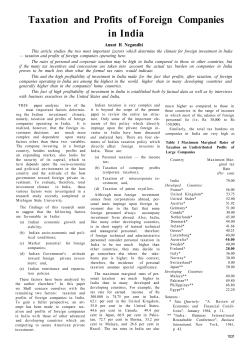 Taxation and Profits of Foreign Companies in India