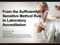 From the Sufficiently Sensitive Method Rule to Laboratory