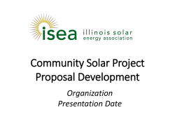 Community Solar Project Proposal Development Organization
