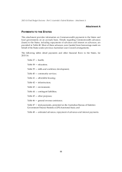 2015-16 Final Budget Outcome - Part 3: Australia`s