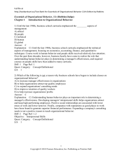 Essentials of Organizational Behavior, 11e