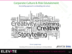 Storytelling approach to embedding risk culture