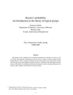 Keynes`s probability An introduction to the theory of logical groups
