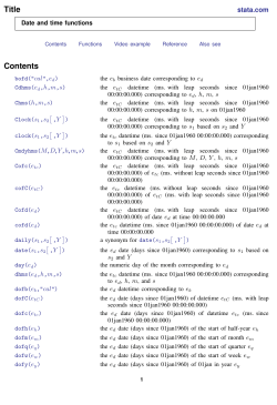 Date and time functions
