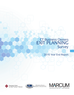 2016 Connecticut Exit Planning Report