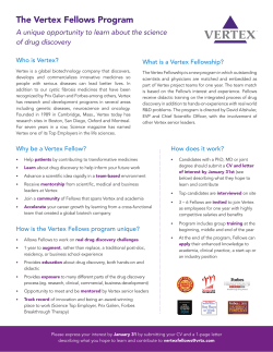 The Vertex Fellows Program