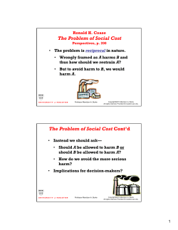 The Problem of Social Cost The Problem of Social Cost Cont`d