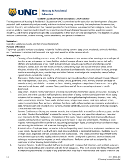 Student Custodian Position Description