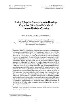 Using Adaptive Simulations to Develop Cognitive Situational Models
