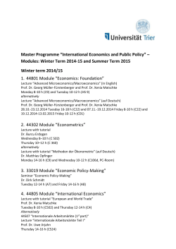 International Economics and Public Policy &ndash; Module