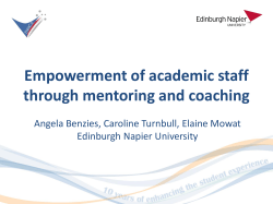 Empowerment of academic staff through mentoring and coaching