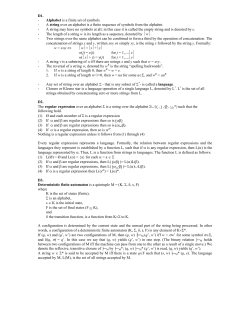 D1. - Alphabet is a finite set of symbols.