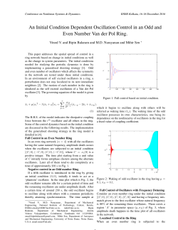 An Initial Condition Dependent Oscillation Control in an Odd and