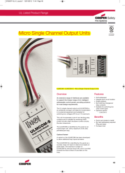 Micro Single Channel Output Units