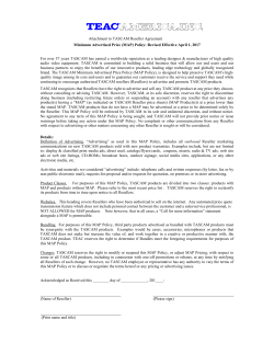 Minimum Advertised Price (MAP) Policy