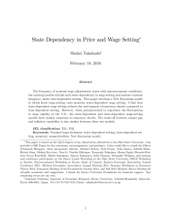 State Dependency in Price and Wage Setting