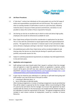 Job Share Procedures 1.1 A "job share" is where two individuals on